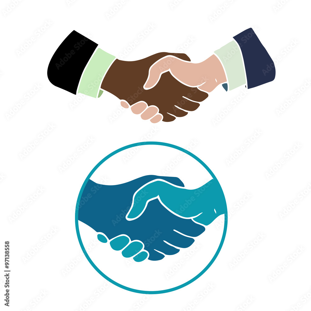 Hand drawn handshake symbols