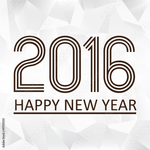 happy new year 2016 on the triiangle papaper pattern eps10 photo