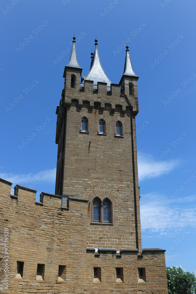 Castle tower in Hohenzollern castle, Germany.