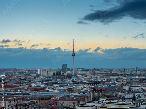 View of Berlin skyline and TV Tower in Autumn © gdefilip