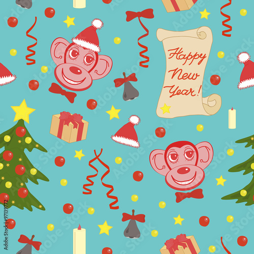 Lovely seamless  pattern of  New Year. Endless background.