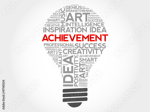 Achievement bulb word cloud concept #97140524