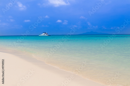 Tropical beach with clouds