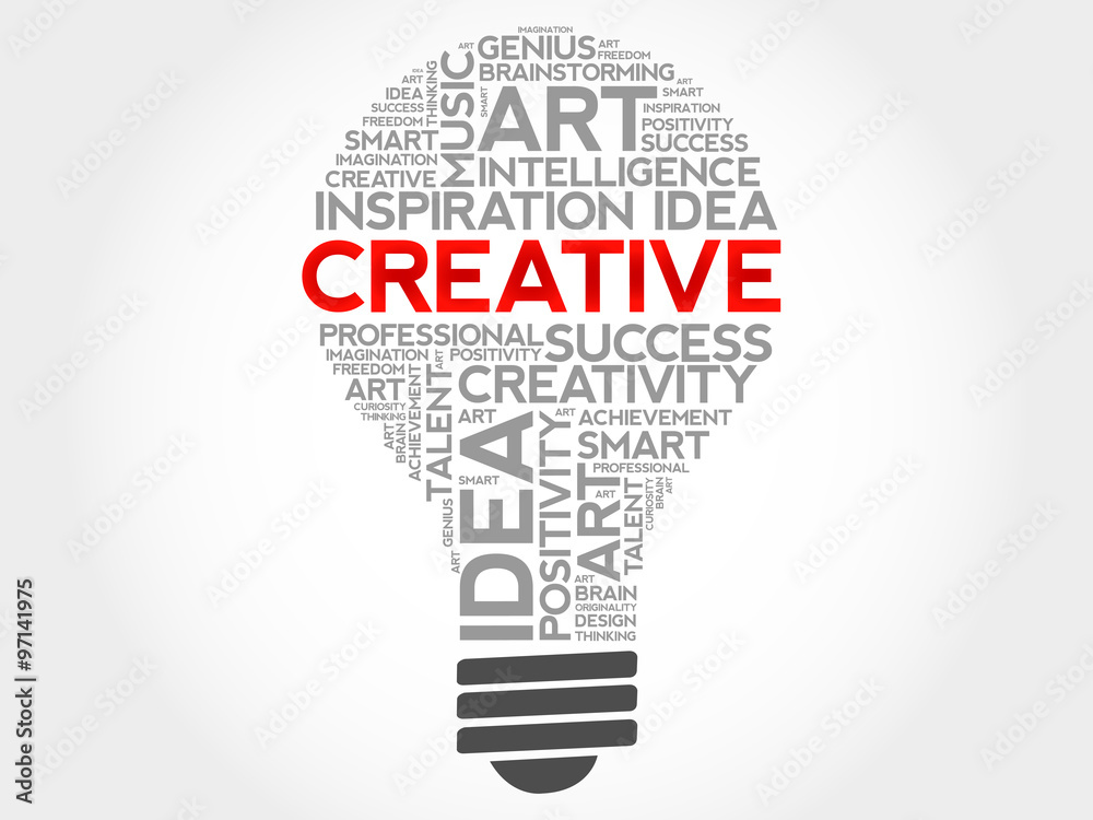 Creative bulb word cloud concept Creative bulb word cloud concept