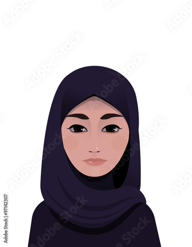 Portrait of muslim beautiful woman in hijab