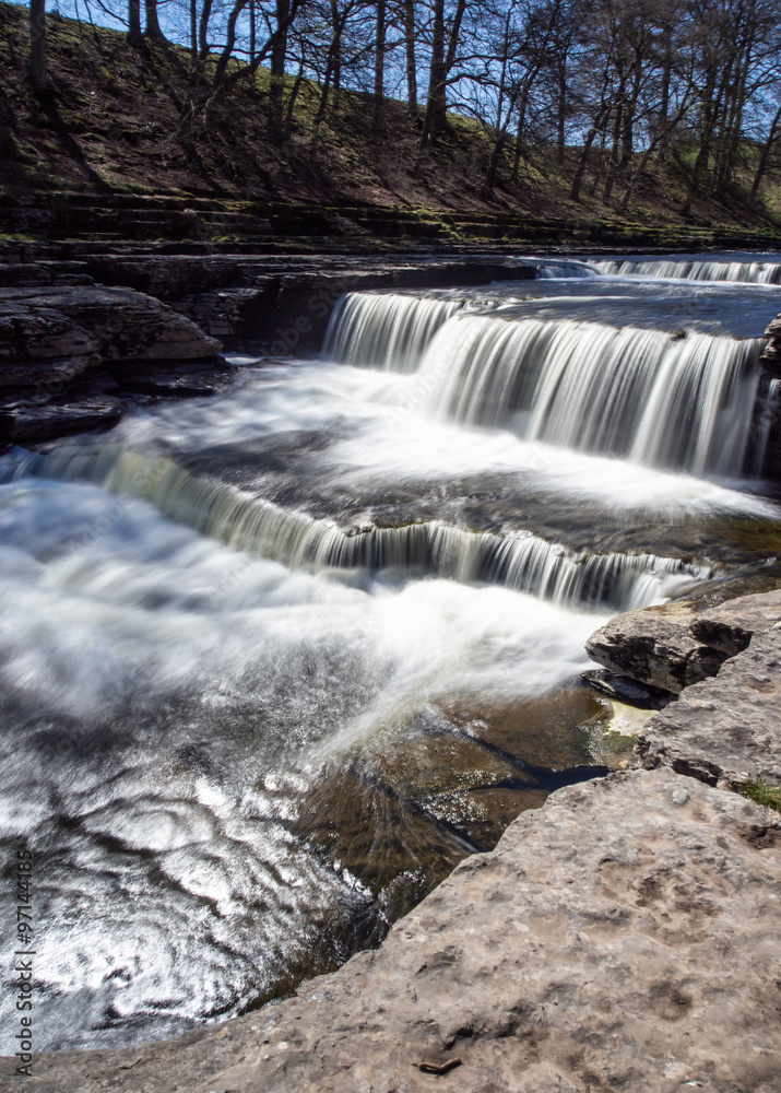 Obraz premium Aysgarth Falls, Wensledale, Yorkshire Dales, Yorkshire, UK