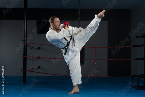 Taekwondo Fighter Expert With Fight Stance