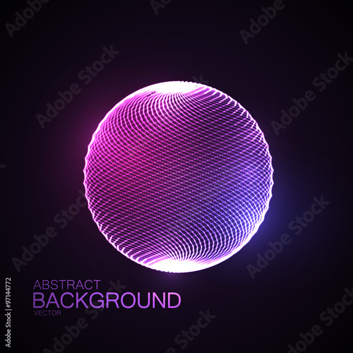 3D illuminated sphere of glowing particles