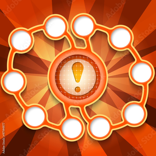 Eleven abstract circular boxes for your text and exclamation mar