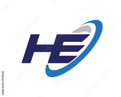HE Swoosh Letter Logo