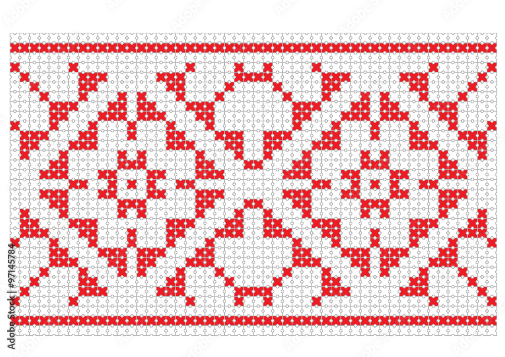 Romanian traditional pattern Vector illustration icon pixel - obrazy, fototapety, plakaty 