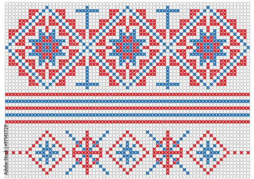 Romanian traditional pattern Vector illustration icon pixel