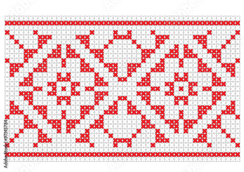 Romanian traditional pattern Vector illustration icon pixel