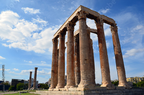 Ruins of temple of Zeus in athens greece summer photography