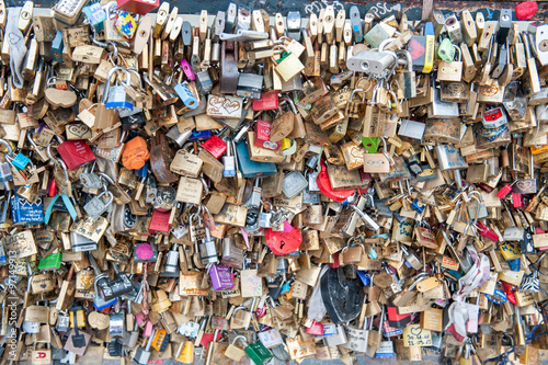 The tradition of leaving pad locks on a bridge to represent love and memories © Jason Lovell