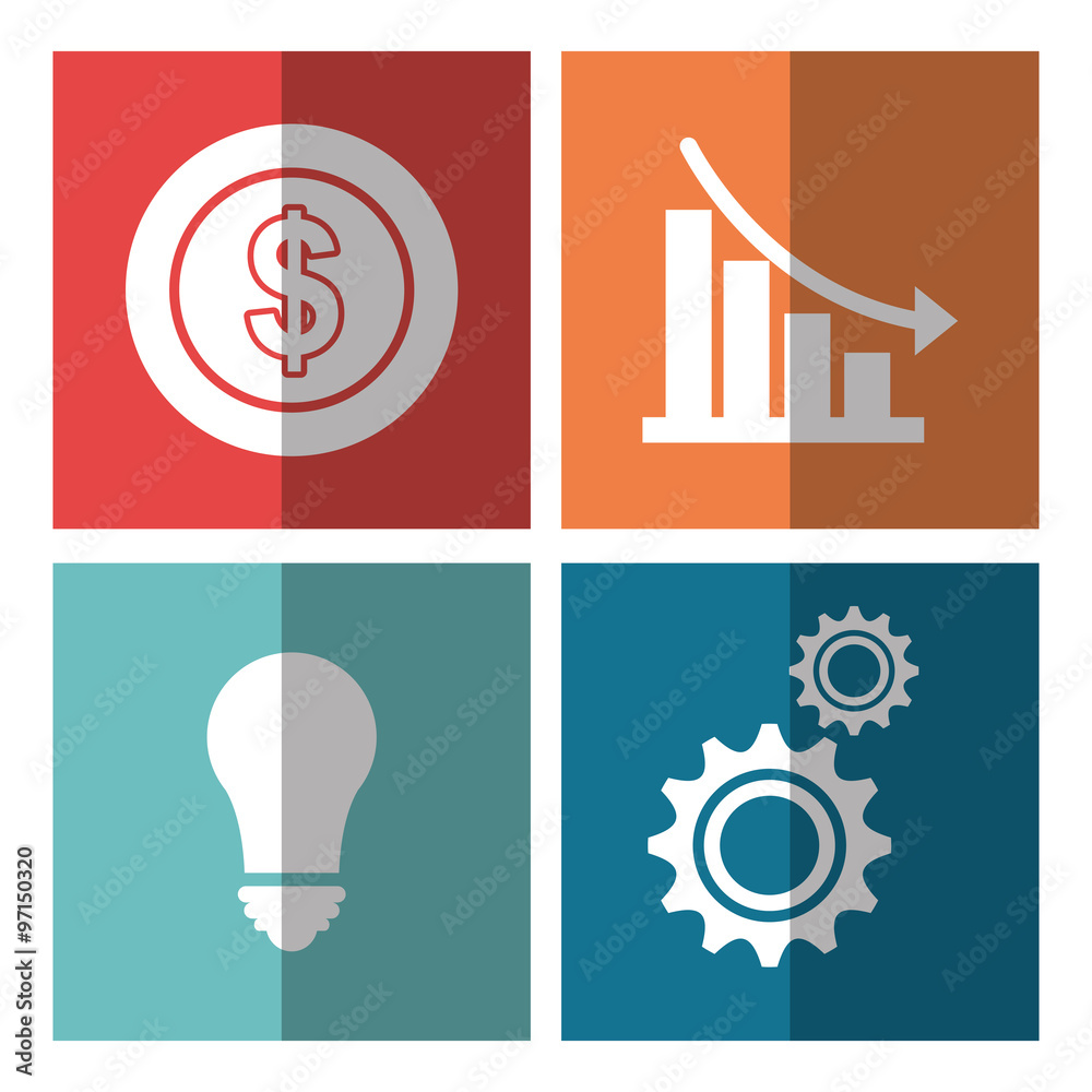 Business people with icons graphic design Business people with icons graphic design