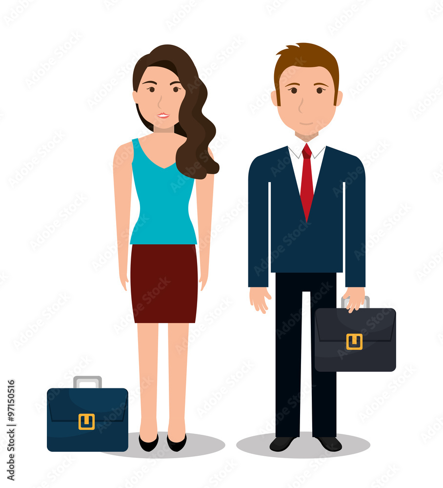 Business people with icons graphic design Business people with icons graphic design