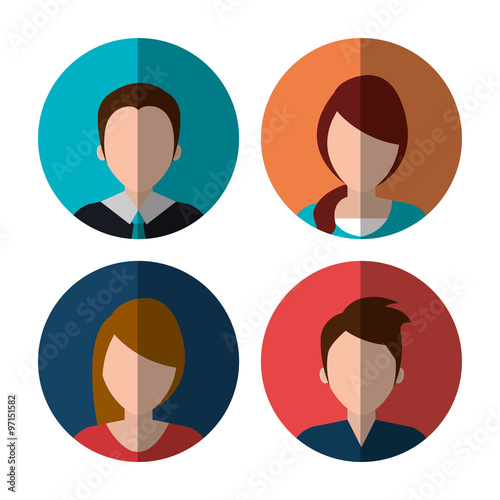Young people avatar silhouette