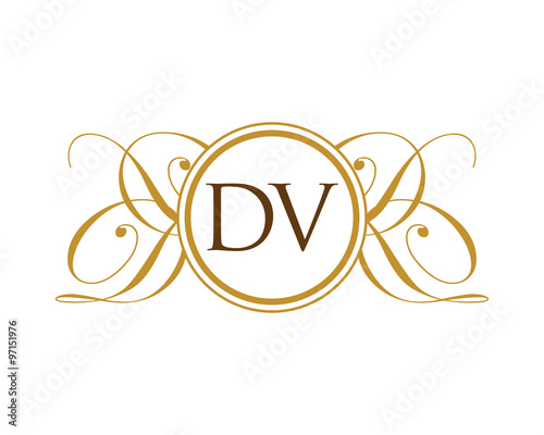DV Luxury Ornament Initial Logo