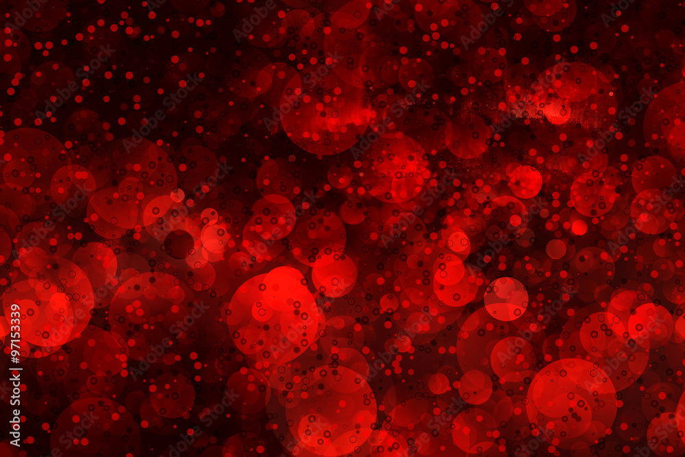 Abstract background red bokeh circles. Beautiful background with confetti particles. Abstract background red bokeh circles. Beautiful background with confetti particles.