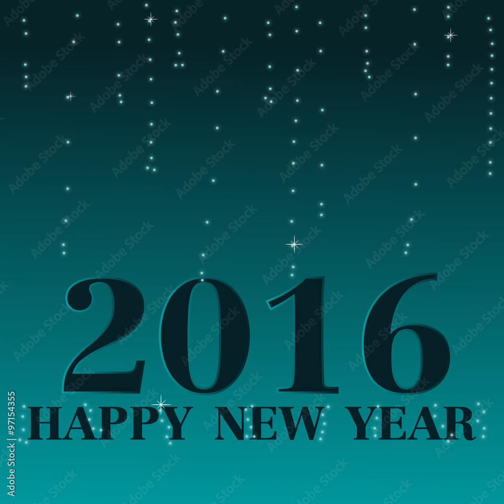 Happy New Year 2016, Blue bokeh blinking background Happy New Year 2016, Blue bokeh blinking background