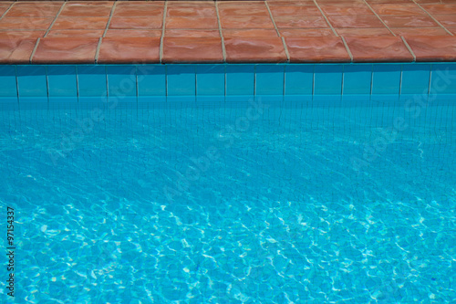 Blue swimming pool - water ripples