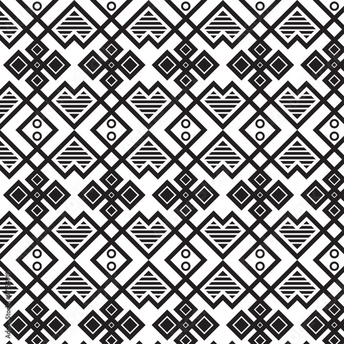 Wallpaper Mural Seamless pattern ethnic black and white Torontodigital.ca