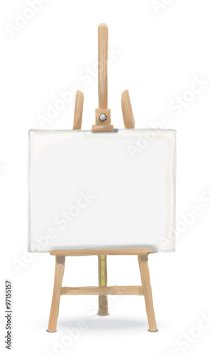 Sketch Vector Easel and Canvas. Rough sketch Front view of an Easel and Canvas.