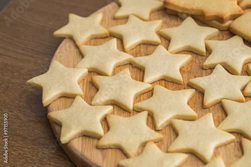 Star shaped butter cookies, Christmas pastry