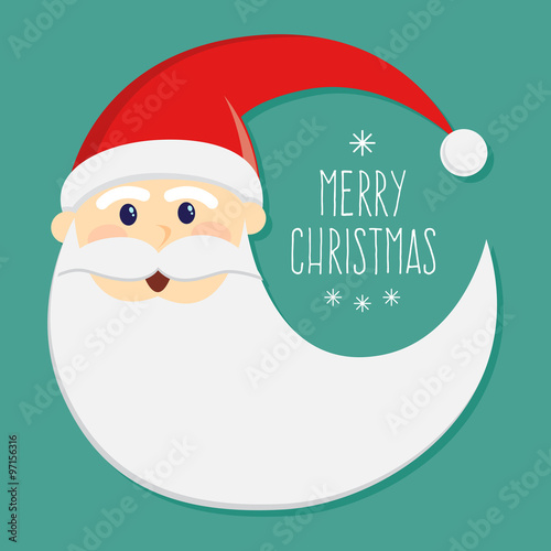 Round Santa Claus Face Christmas Greetings