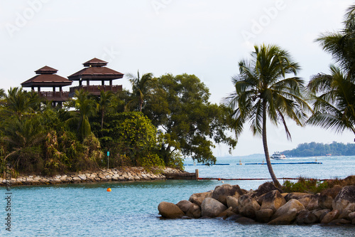 Photography rocky beach on Sentosa island in Singapore