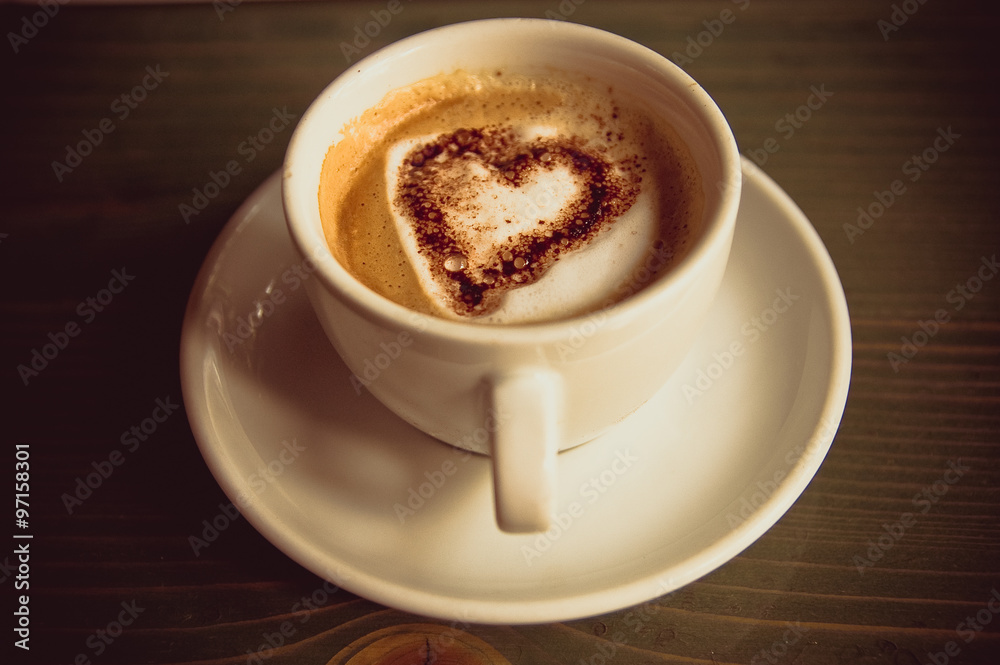 Cup of Coffee with Heart Inside the Cup Cup of Coffee with Heart Inside the Cup