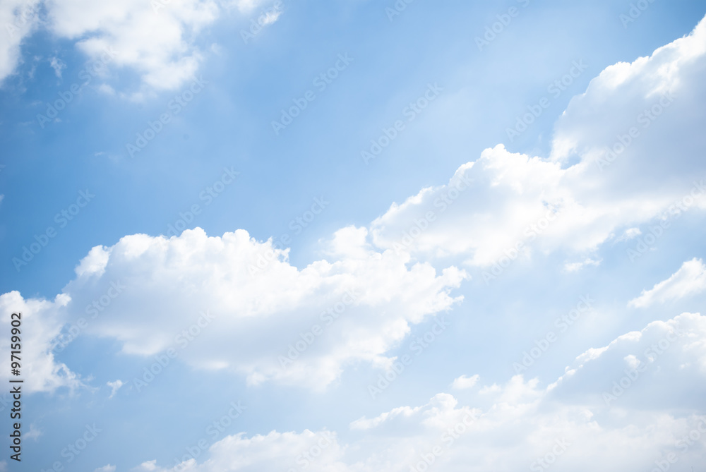 Fototapeta premium Blue sky with white cloud background