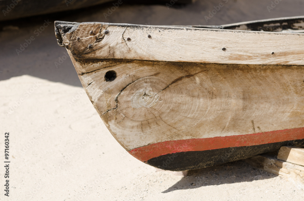 old antique traditional emirati wooden fishing boat, bur dubai united arab emirates