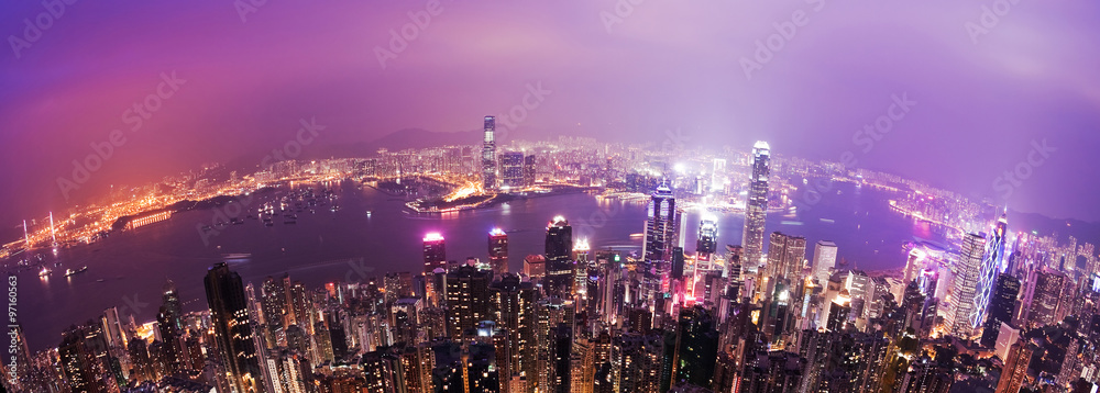 Fototapeta premium Hongkong nocą