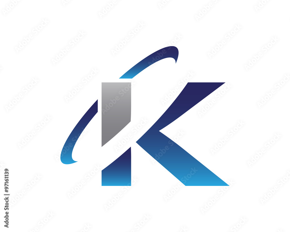 K Swoosh Letter Initial Logo K Swoosh Letter Initial Logo