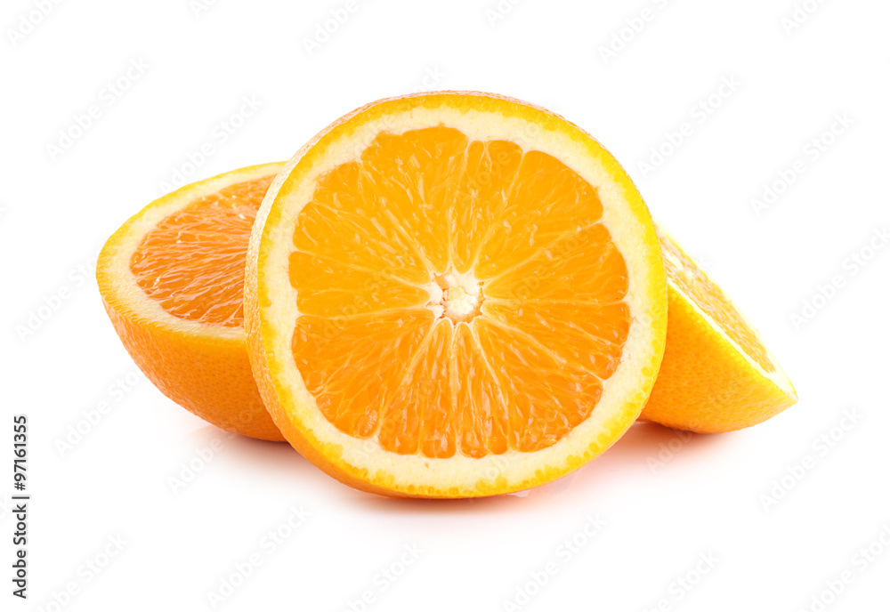 orange fruit slice on white background orange fruit slice on white background