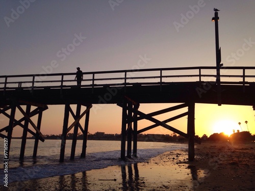Wallpaper Mural pier sunset shadow Torontodigital.ca