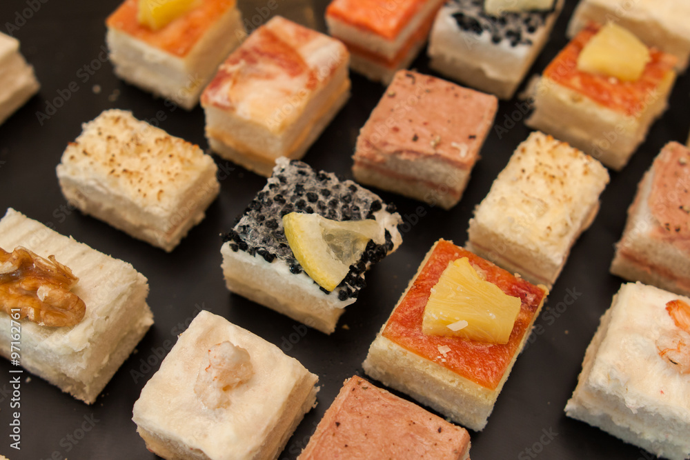catering set of various canapes catering set of various canapes