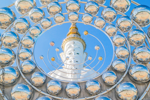 Five white Buddha Statue at Phasornkaew Temple photo