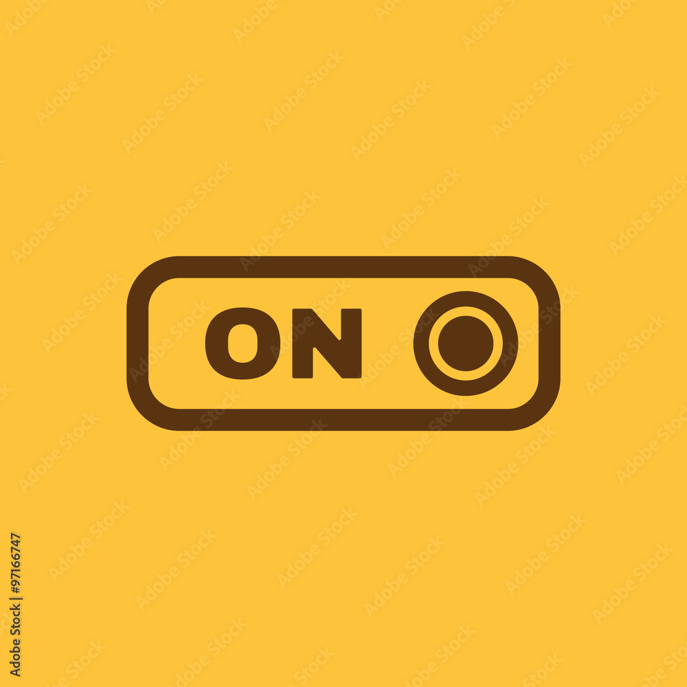 The on button icon. Switch symbol. Flat The on button icon. Switch symbol. Flat