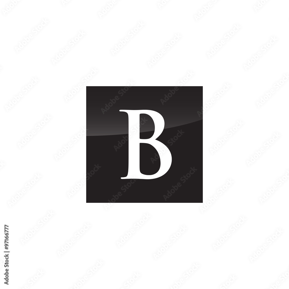 Simple initial Logo Black and White Square B Simple initial Logo Black and White Square B