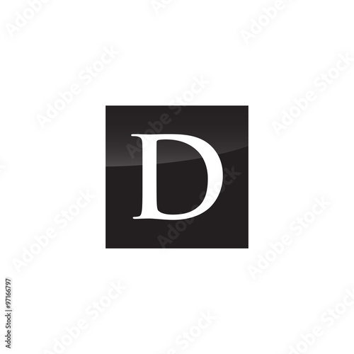 Simple initial Logo Black and White Square D