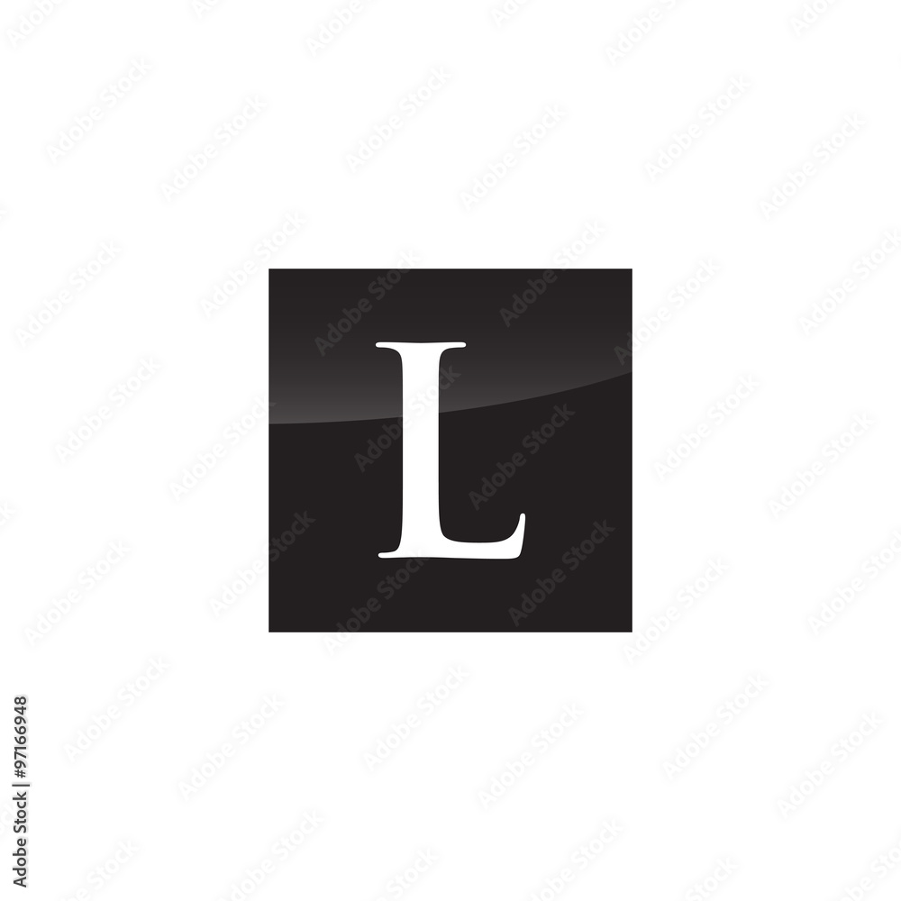 Simple initial Logo Black and White Square L Simple initial Logo Black and White Square L