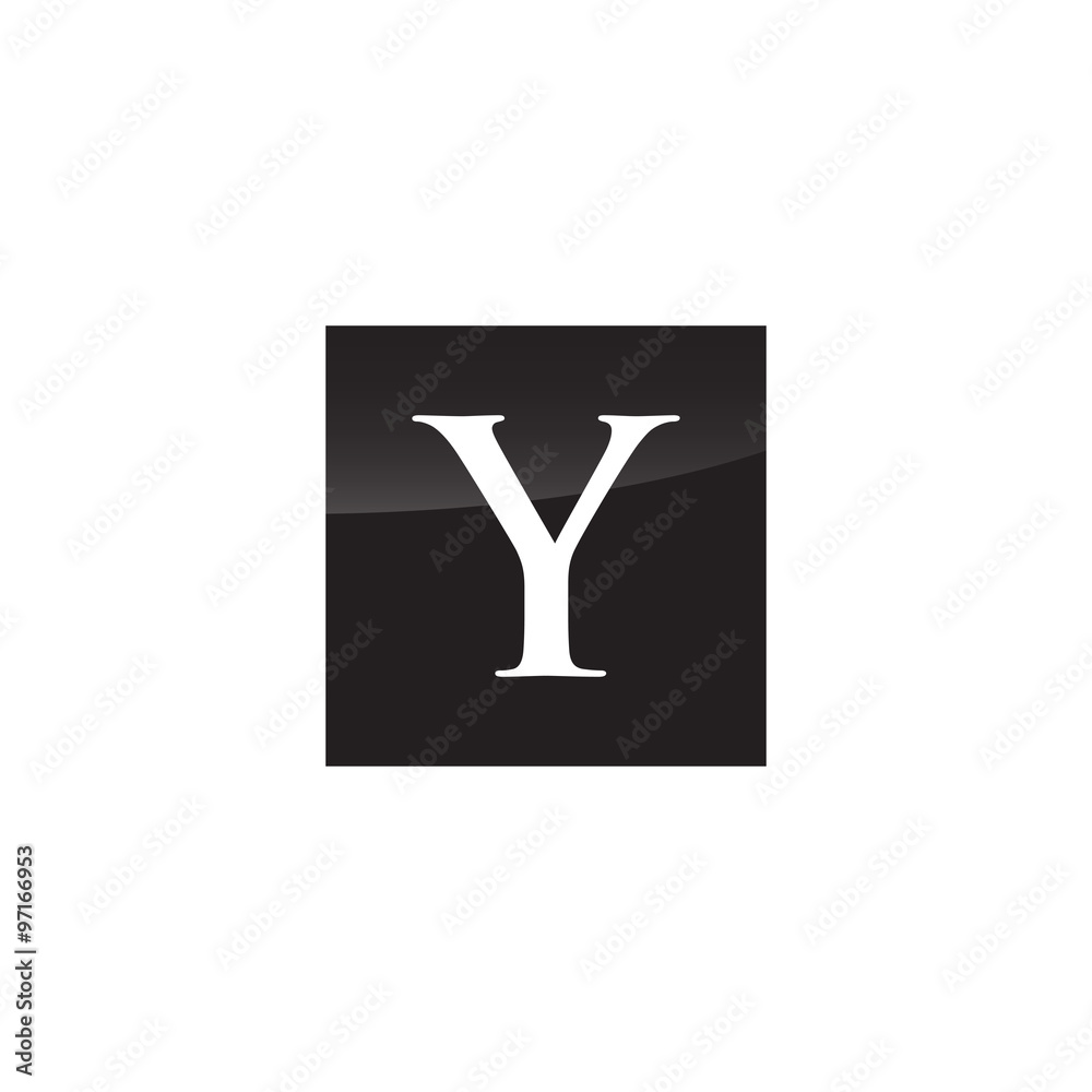 Simple initial Logo Black and White Square Y Simple initial Logo Black and White Square Y