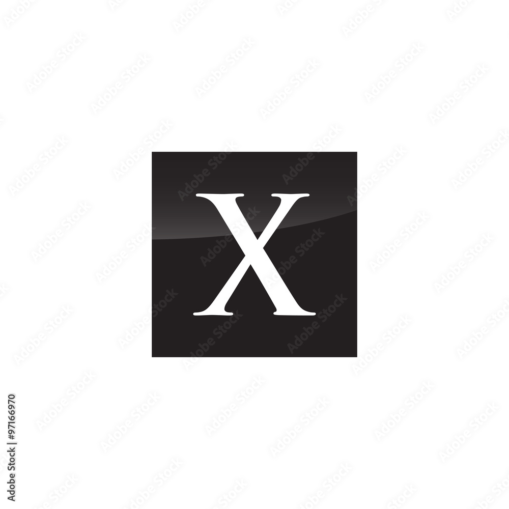 Simple initial Logo Black and White Square X Simple initial Logo Black and White Square X