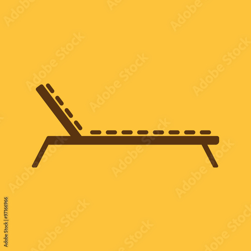 The lounger icon. Sunbed symbol. Flat