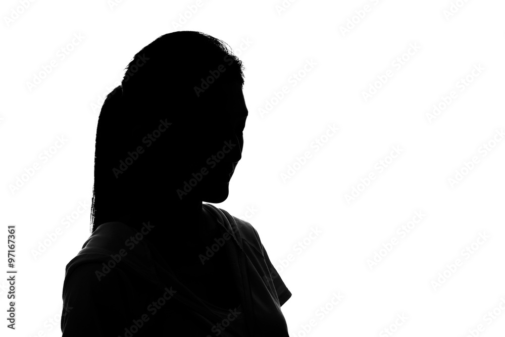 Silhouette woman portrait Silhouette woman portrait