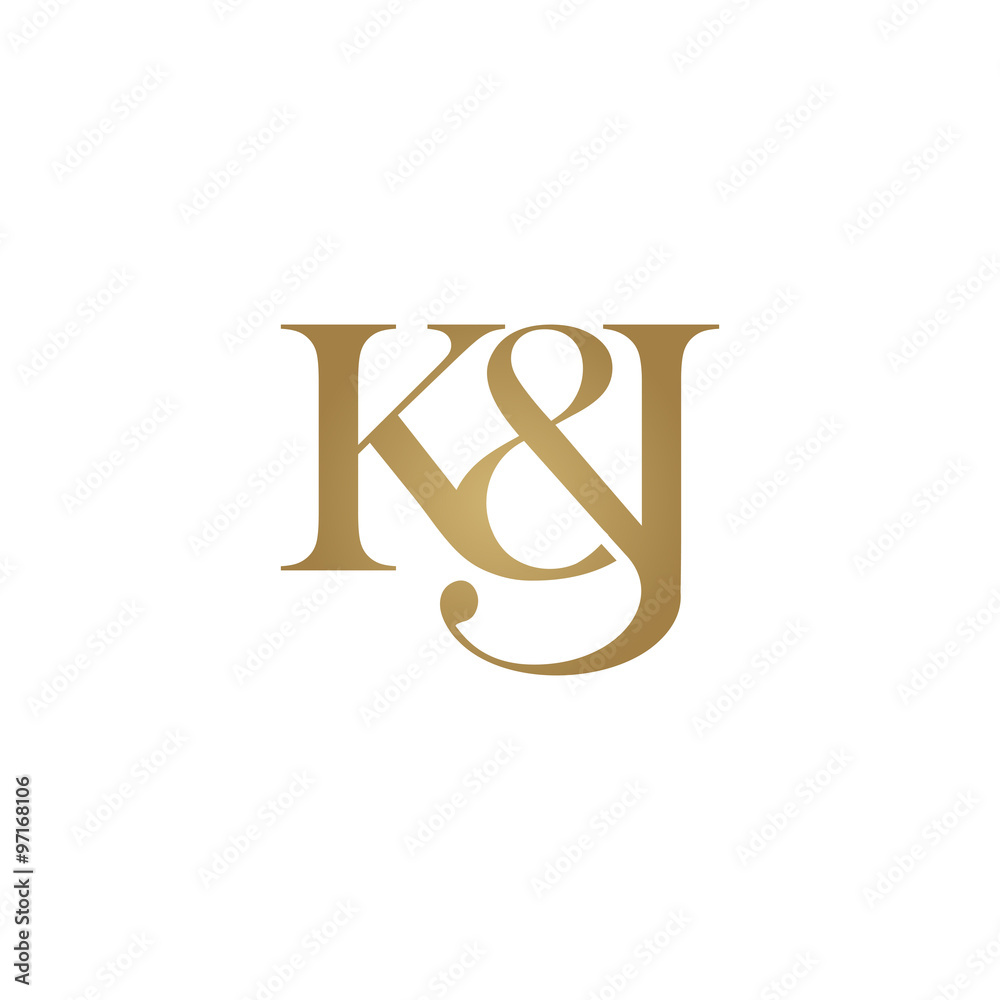 K&J Initial logo. Ampersand monogram logo