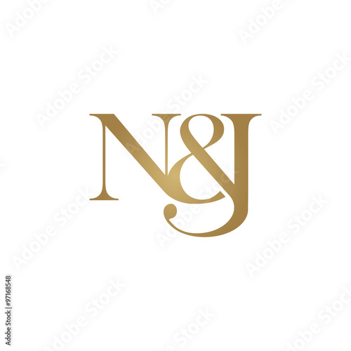 N&J Initial logo. Ampersand monogram logo